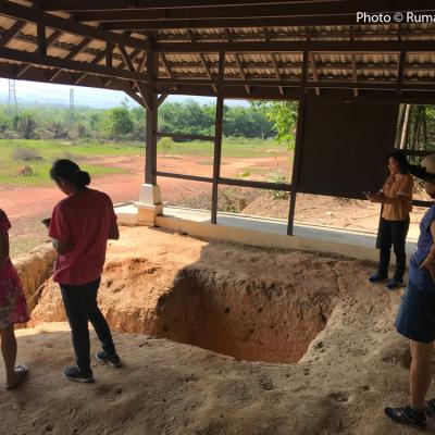 At the archaeological site at Bukit Jawa.