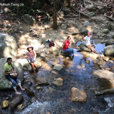 Cooling off in the cool water.