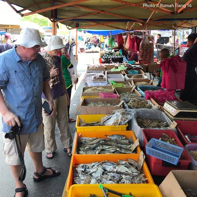 Browsing through the wet market.